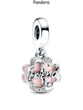 Four-leaf Clover Friendship Double Dangle Charm for pandora braclet